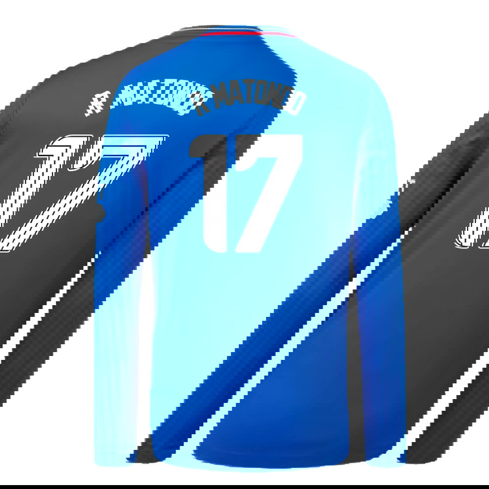 2023-2024 Rangers Long Sleeve Home Shirt (Kids) (R Matondo 17)