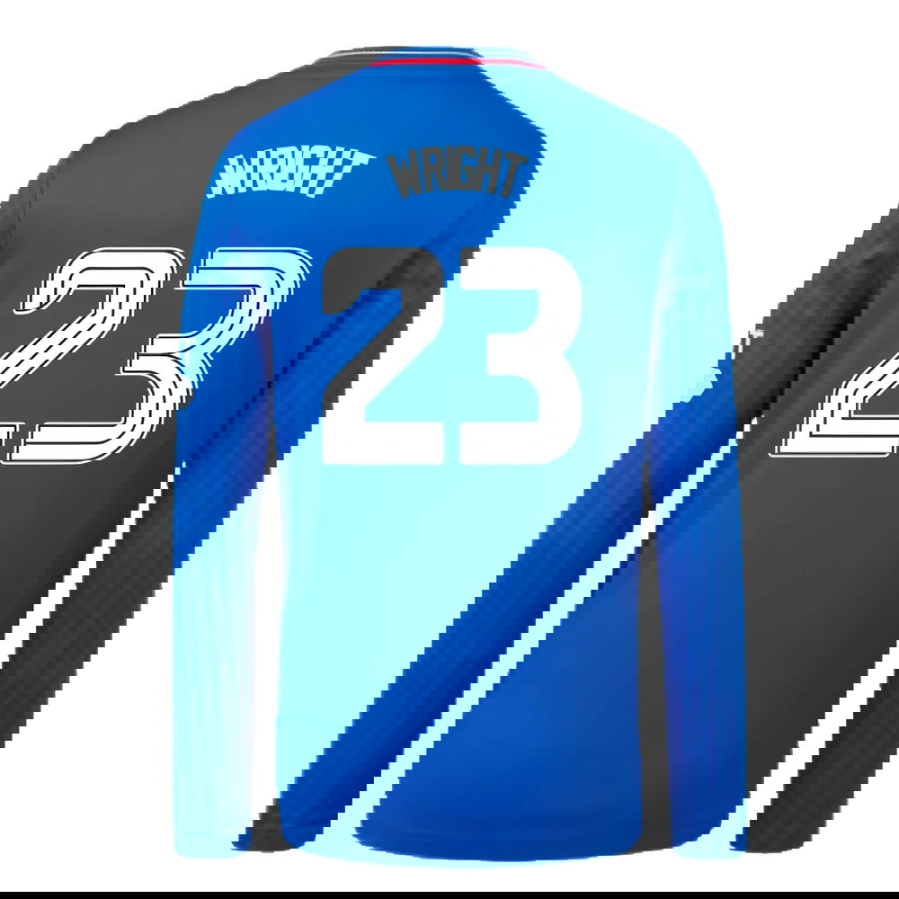 2023-2024 Rangers Long Sleeve Home Shirt (Kids) (Wright 23)