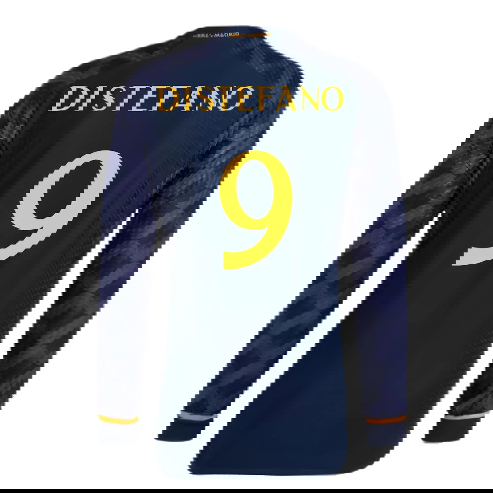 2023-2024 Real Madrid Authentic Long Sleeve Away Shirt (Di Stefano 9)