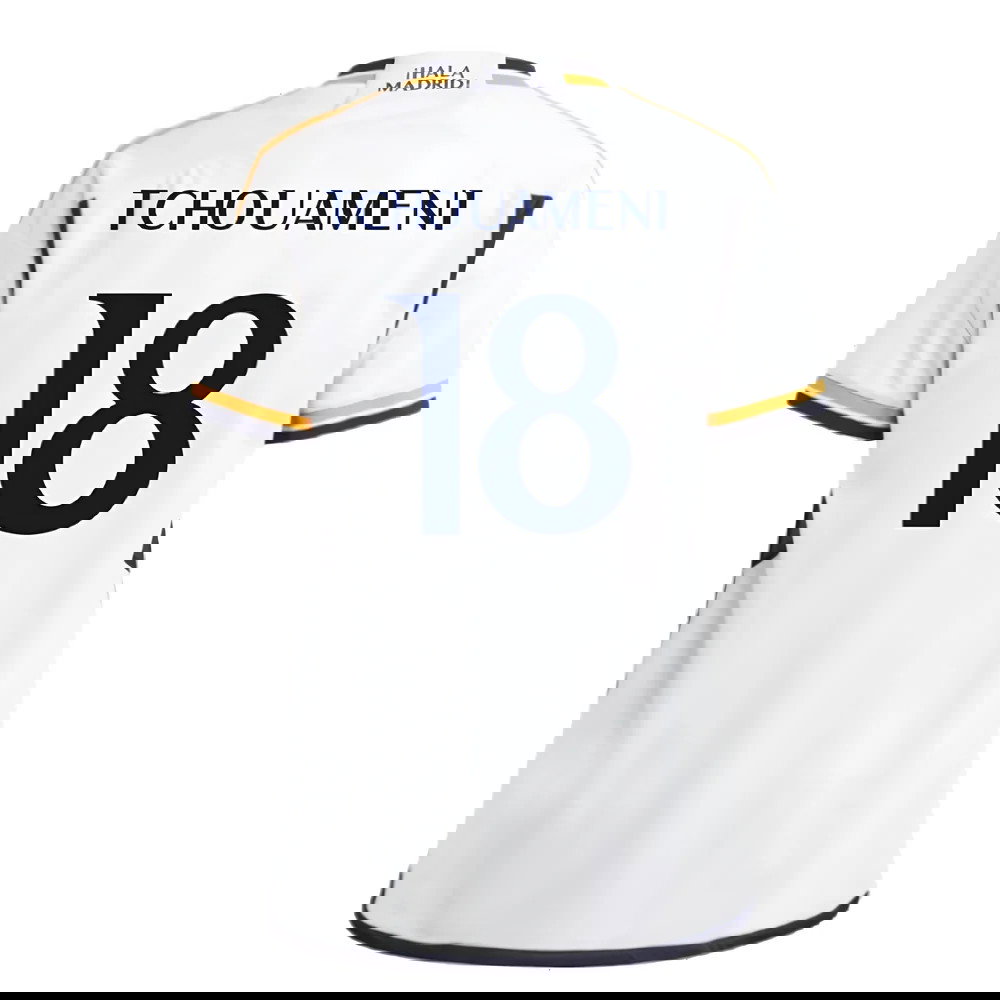 2023-2024 Real Madrid Home Shirt (Kids) (Tchouameni 18)