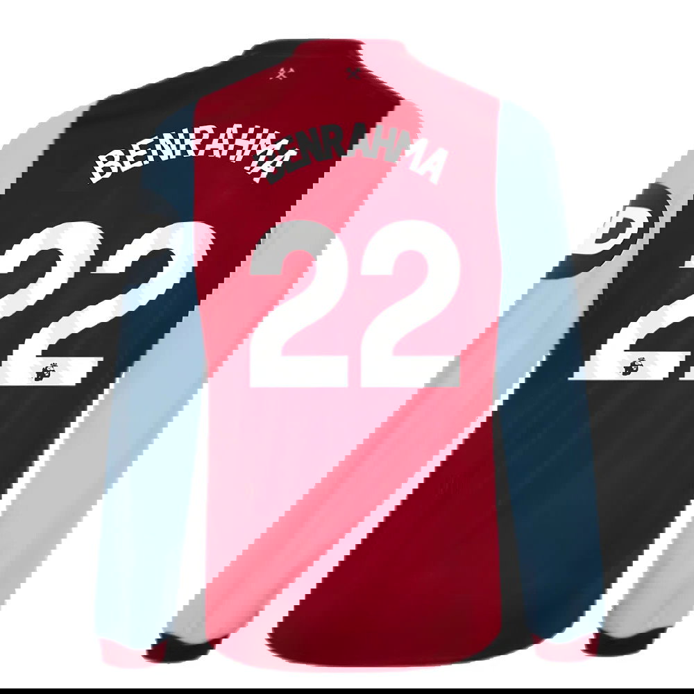 2023-2024 West Ham Long Sleeve Home Shirt (BENRAHMA 22)