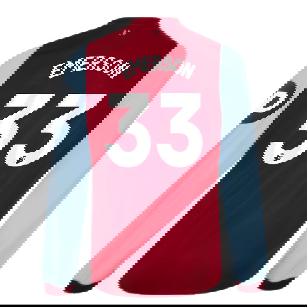 2023-2024 West Ham Long Sleeve Home Shirt (Kids) (EMERSON 33)