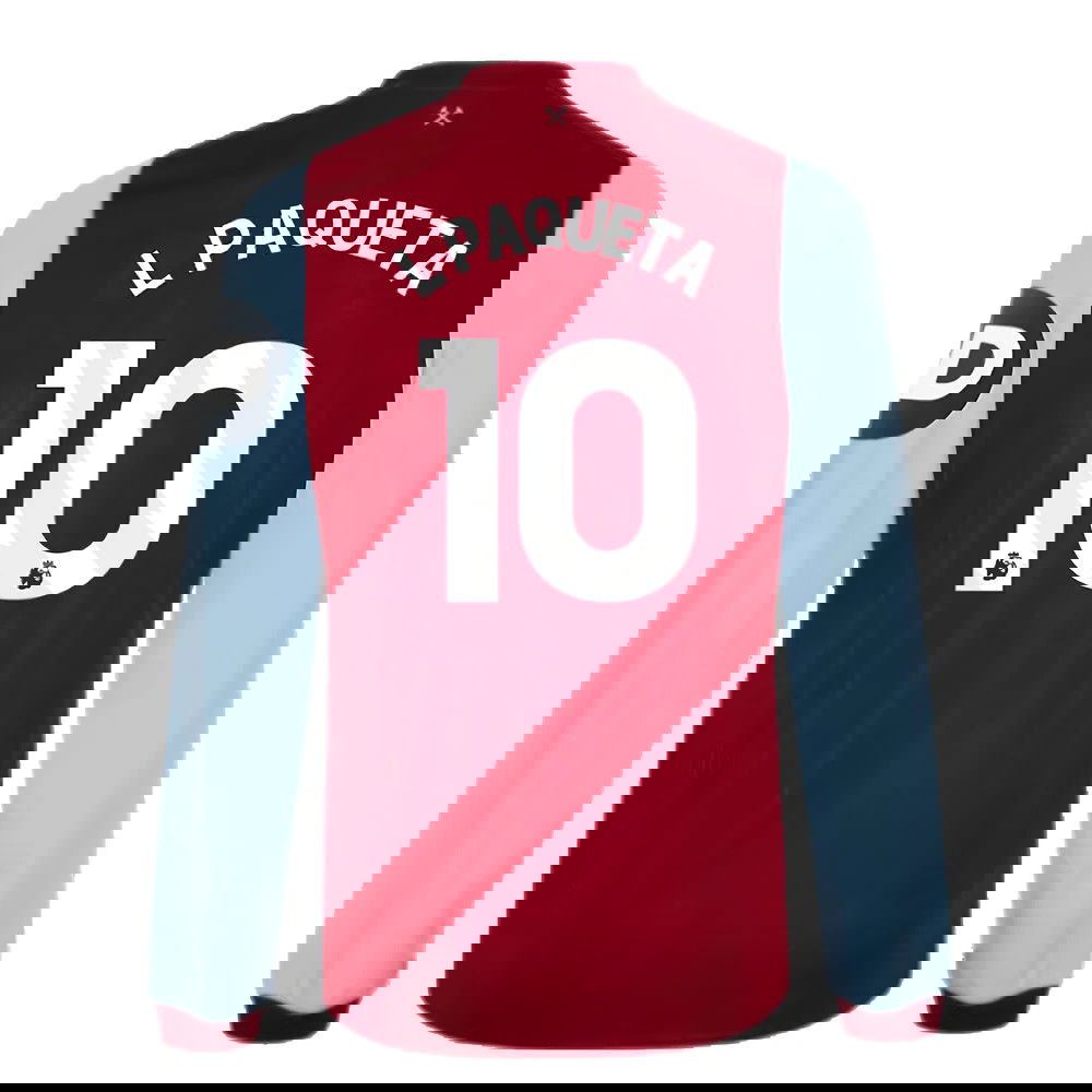 2023-2024 West Ham Long Sleeve Home Shirt (Kids) (L PAQUETA 10)