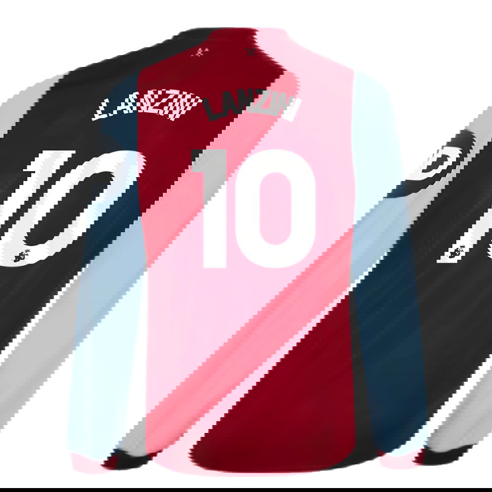 2023-2024 West Ham Long Sleeve Home Shirt (Kids) (LANZINI 10)
