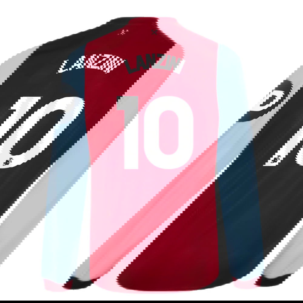 2023-2024 West Ham Long Sleeve Home Shirt (LANZINI 10)