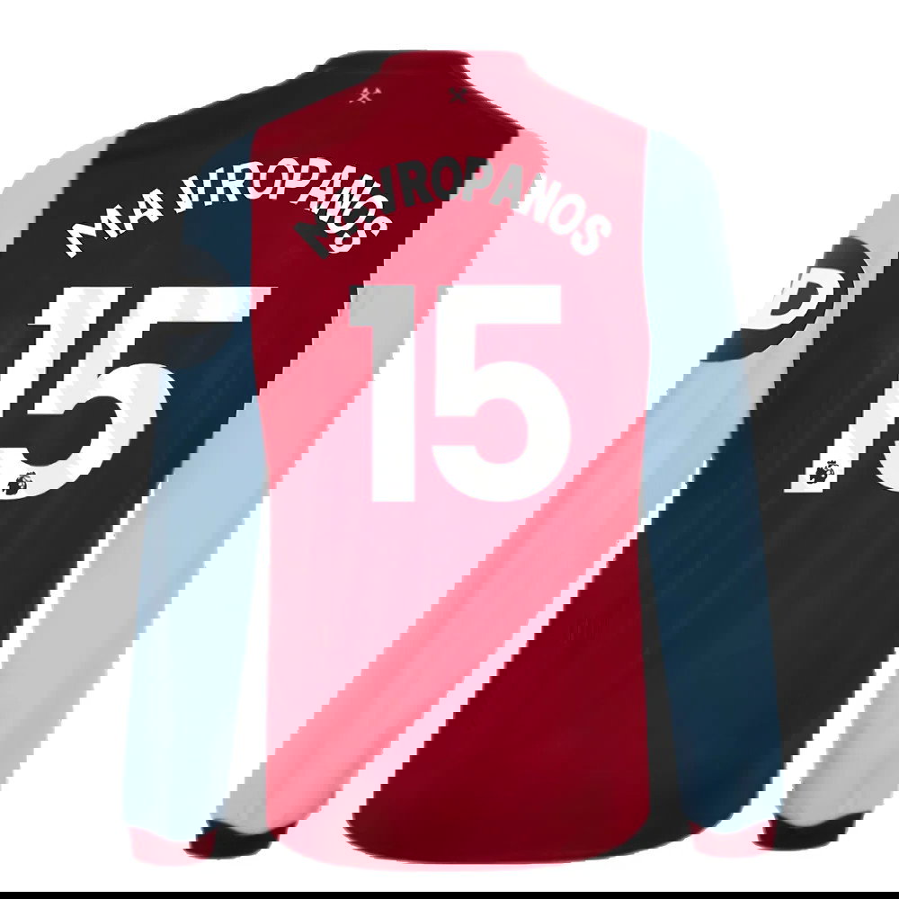 2023-2024 West Ham Long Sleeve Home Shirt (Mavropanos 15)
