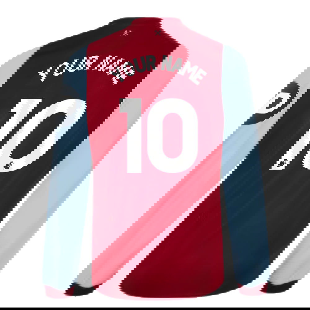 2023-2024 West Ham Long Sleeve Home Shirt (Your Name)