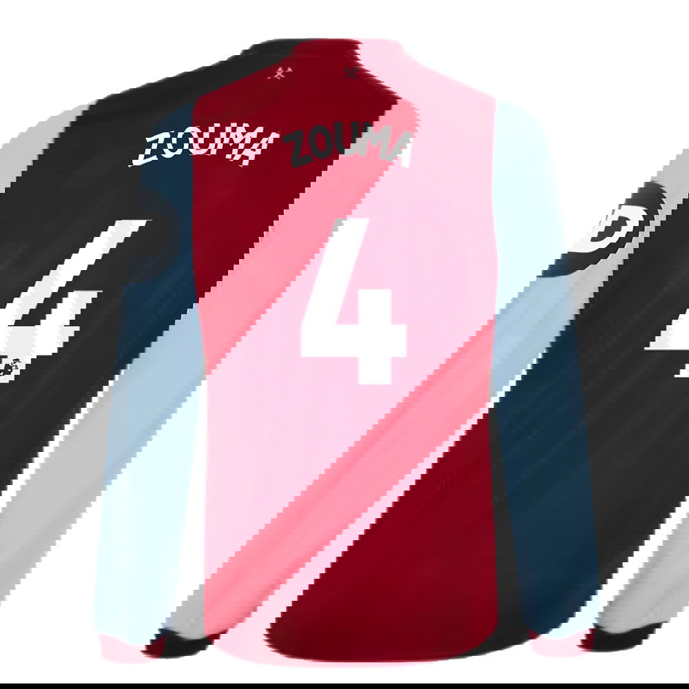 2023-2024 West Ham Long Sleeve Home Shirt (ZOUMA 4)