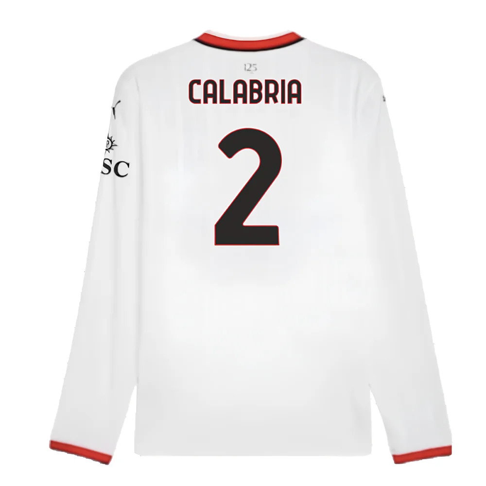 2024-2025 AC Milan Away Long Sleeve Shirt (Calabria 2)