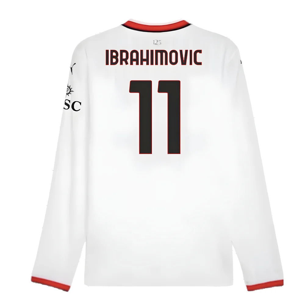 2024-2025 AC Milan Away Long Sleeve Shirt (Ibrahimovic 11)