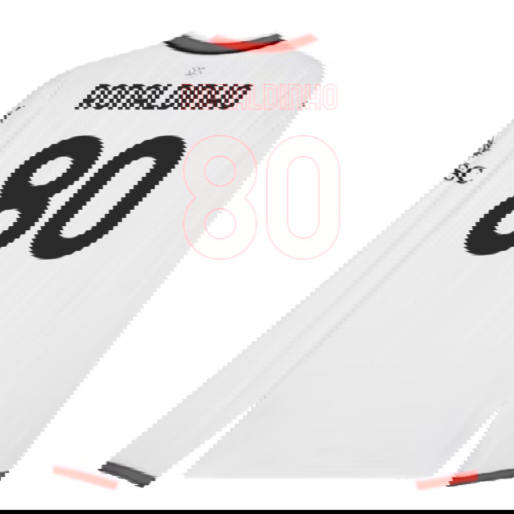 2024-2025 AC Milan Away Long Sleeve Shirt (Ronaldinho 80)