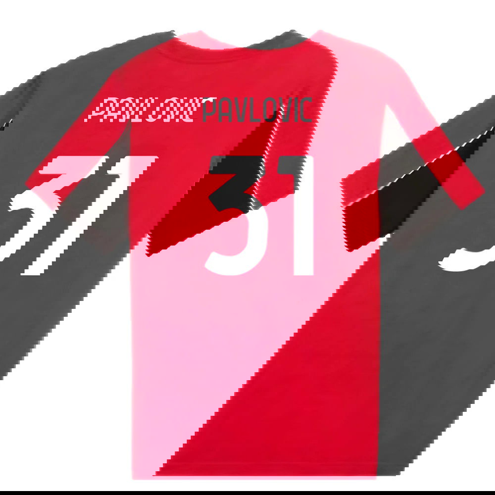 2024-2025 AC Milan FtblArchive Tee (Red) (Pavlovic 31)