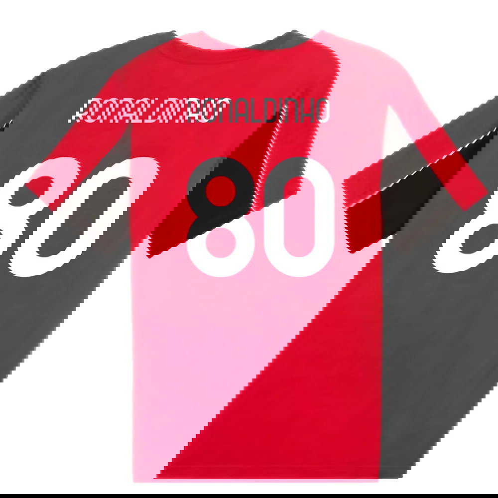2024-2025 AC Milan FtblArchive Tee (Red) (Ronaldinho 80)