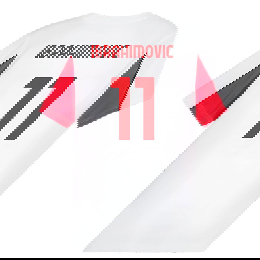 2024-2025 AC Milan FtblArchive Tee (White) (Ibrahimovic 11)