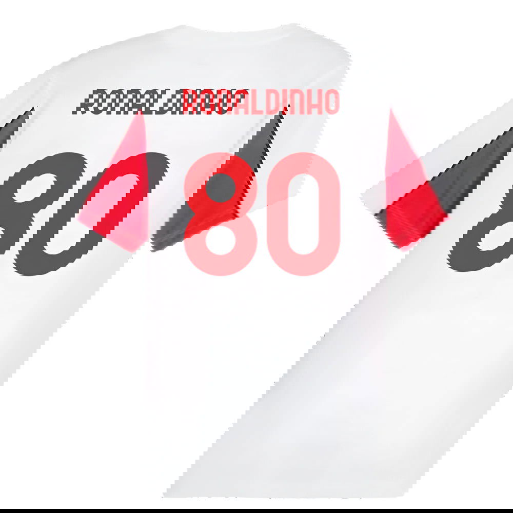 2024-2025 AC Milan FtblArchive Tee (White) (Ronaldinho 80)