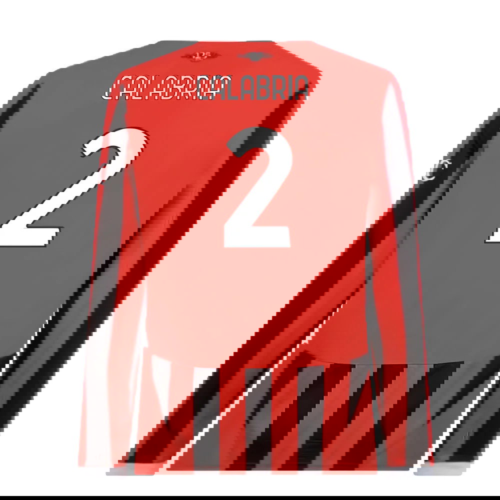 2024-2025 AC Milan Home Long Sleeve Shirt (Calabria 2)