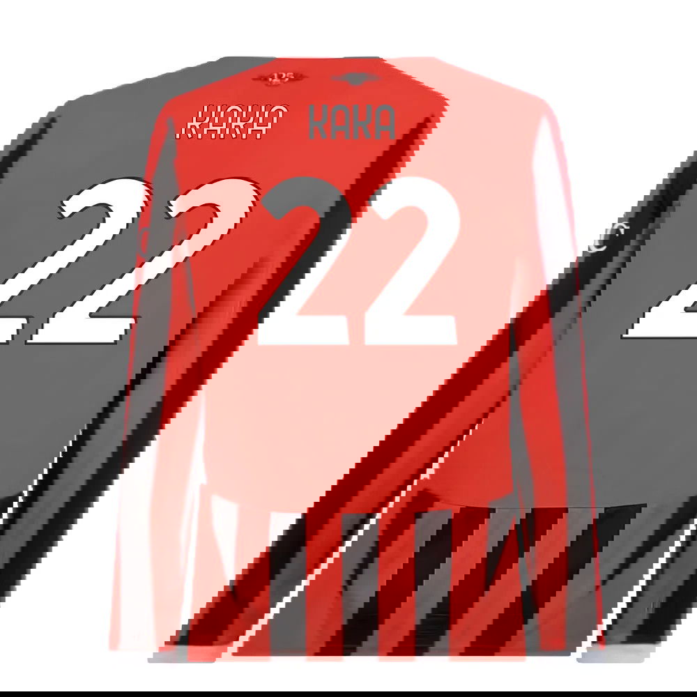 2024-2025 AC Milan Home Long Sleeve Shirt (Kaka 22)