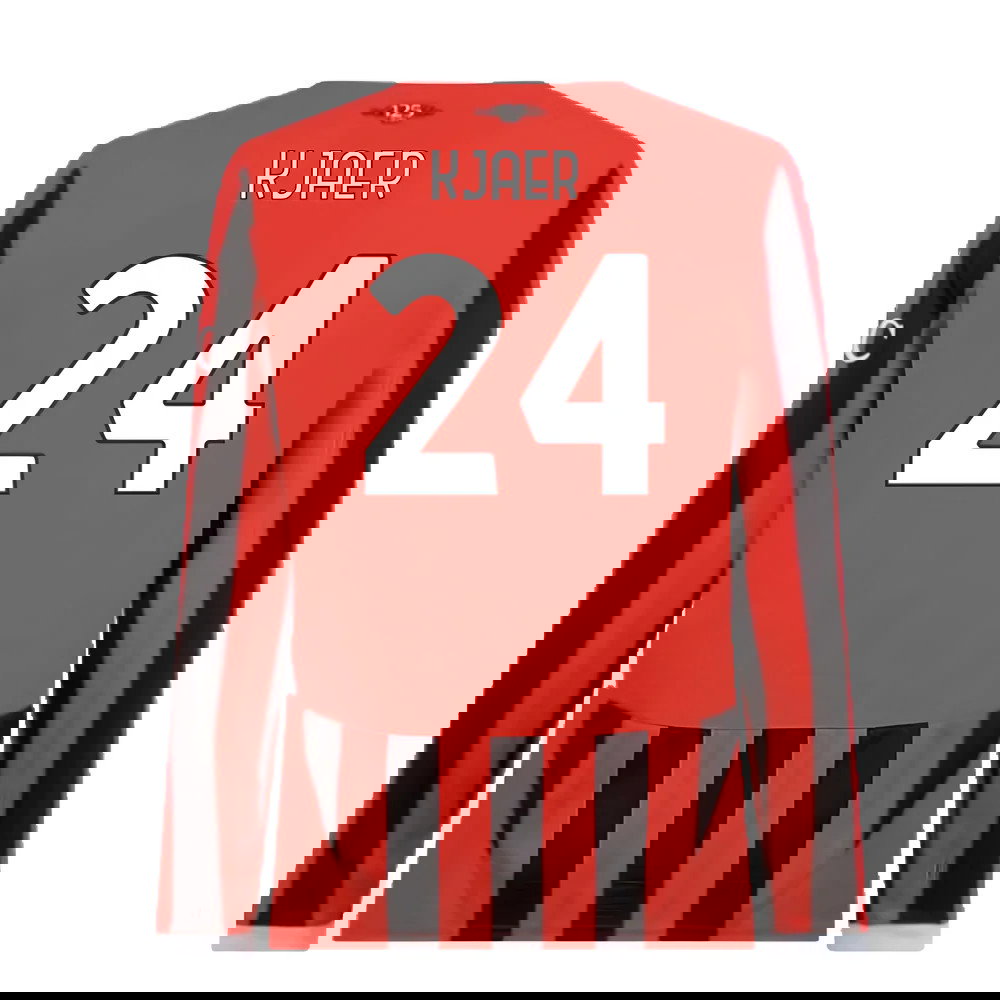 2024-2025 AC Milan Home Long Sleeve Shirt (Kjaer 24)