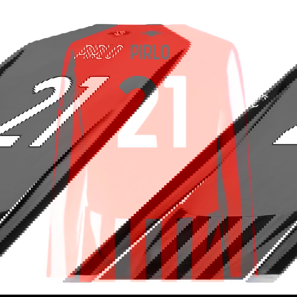 2024-2025 AC Milan Home Long Sleeve Shirt (Pirlo 21)