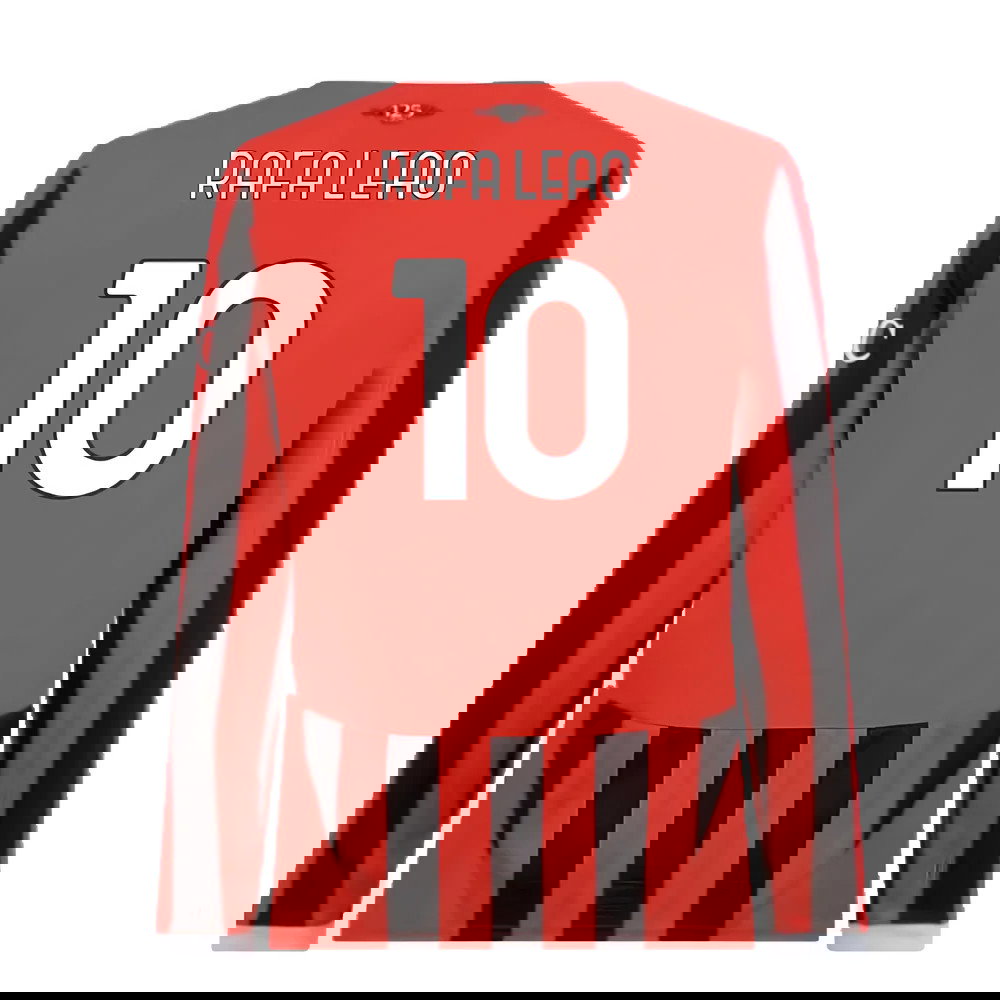 2024-2025 AC Milan Home Long Sleeve Shirt (Rafa Leao 10)