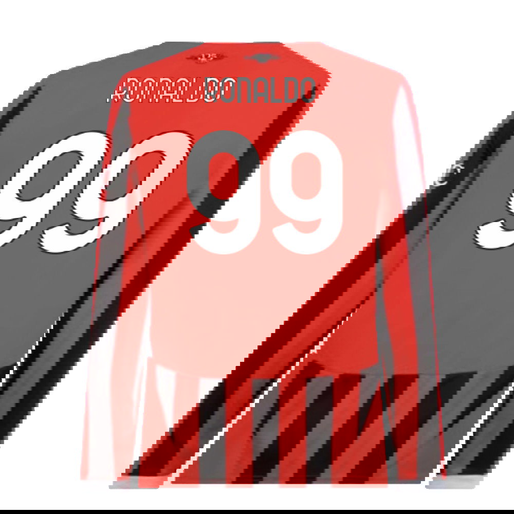 2024-2025 AC Milan Home Long Sleeve Shirt (Ronaldo 99)