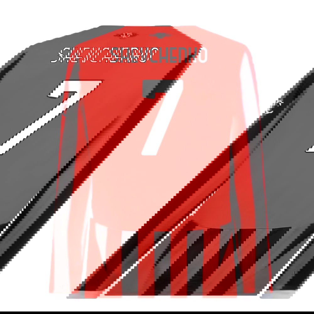 2024-2025 AC Milan Home Long Sleeve Shirt (Shevchenko 7)
