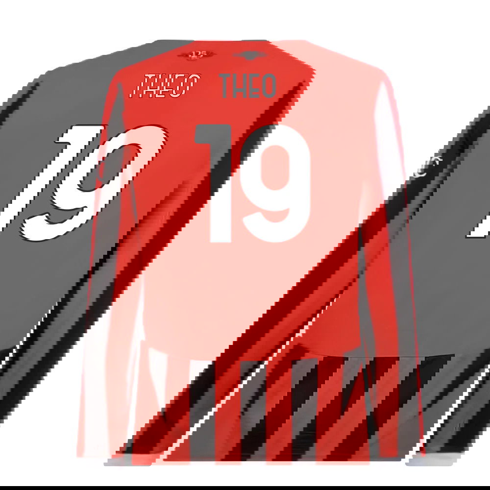 2024-2025 AC Milan Home Long Sleeve Shirt (Theo 19)
