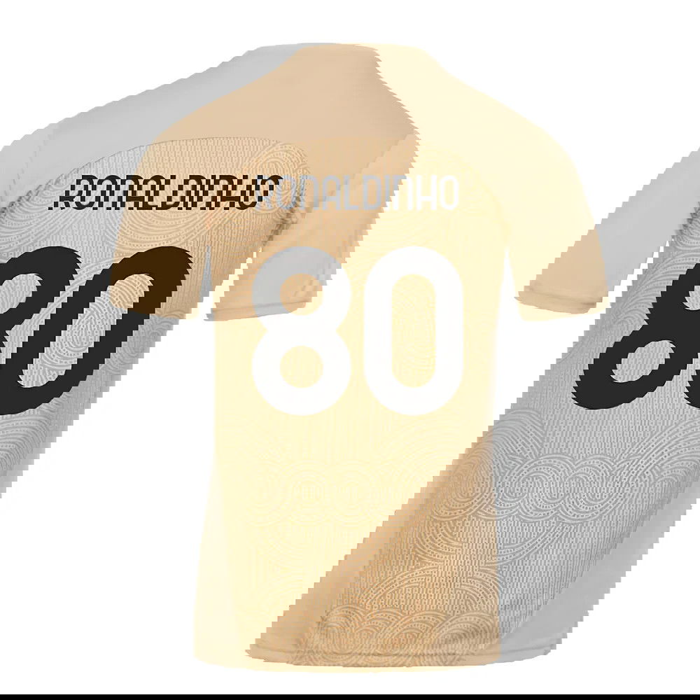 2024-2025 AC Milan Pre-Match Shirt (Putty) (Ronaldinho 80)