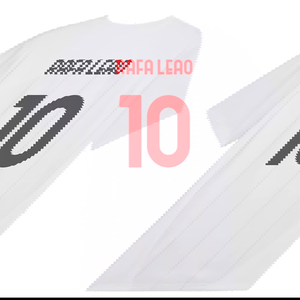 2024-2025 AC Milan Prematch SS Jersey (White) (Rafa Leao 10)