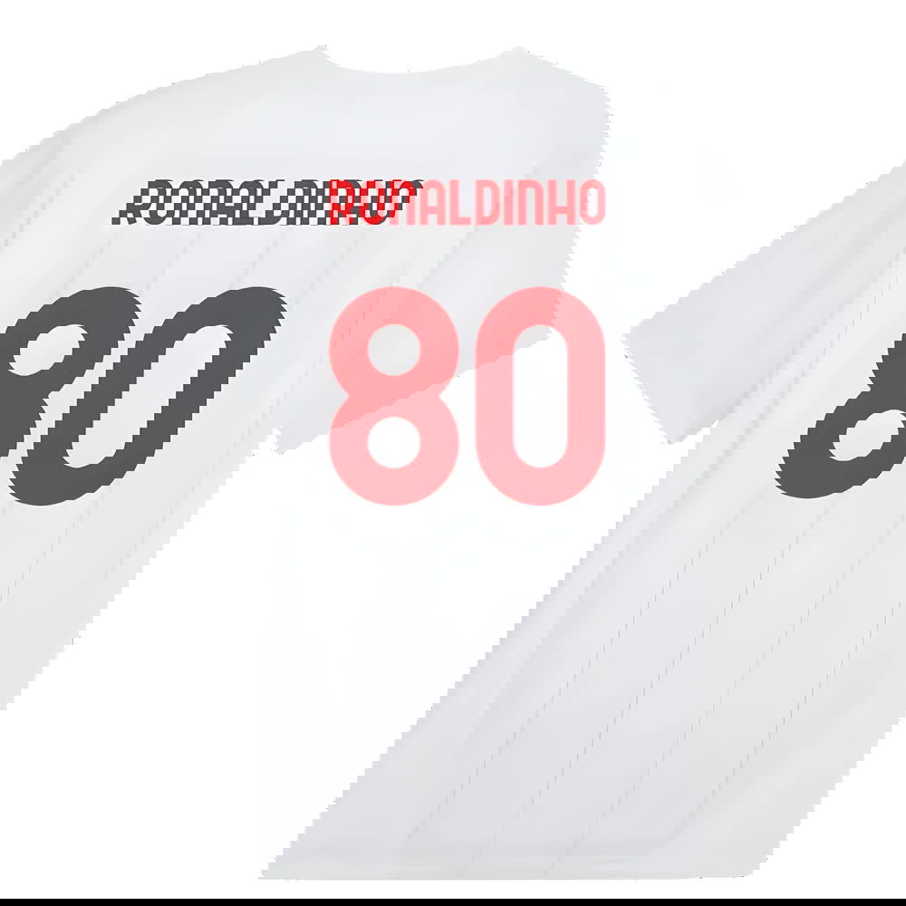 2024-2025 AC Milan Prematch SS Jersey (White) (Ronaldinho 80)