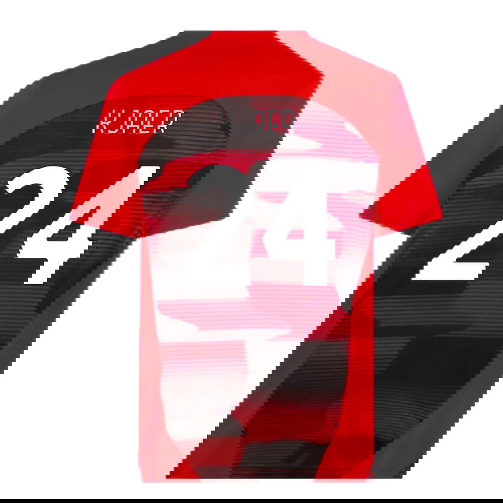 2024-2025 AC Milan Prematch SS Shirt (Red) (Kjaer 24)