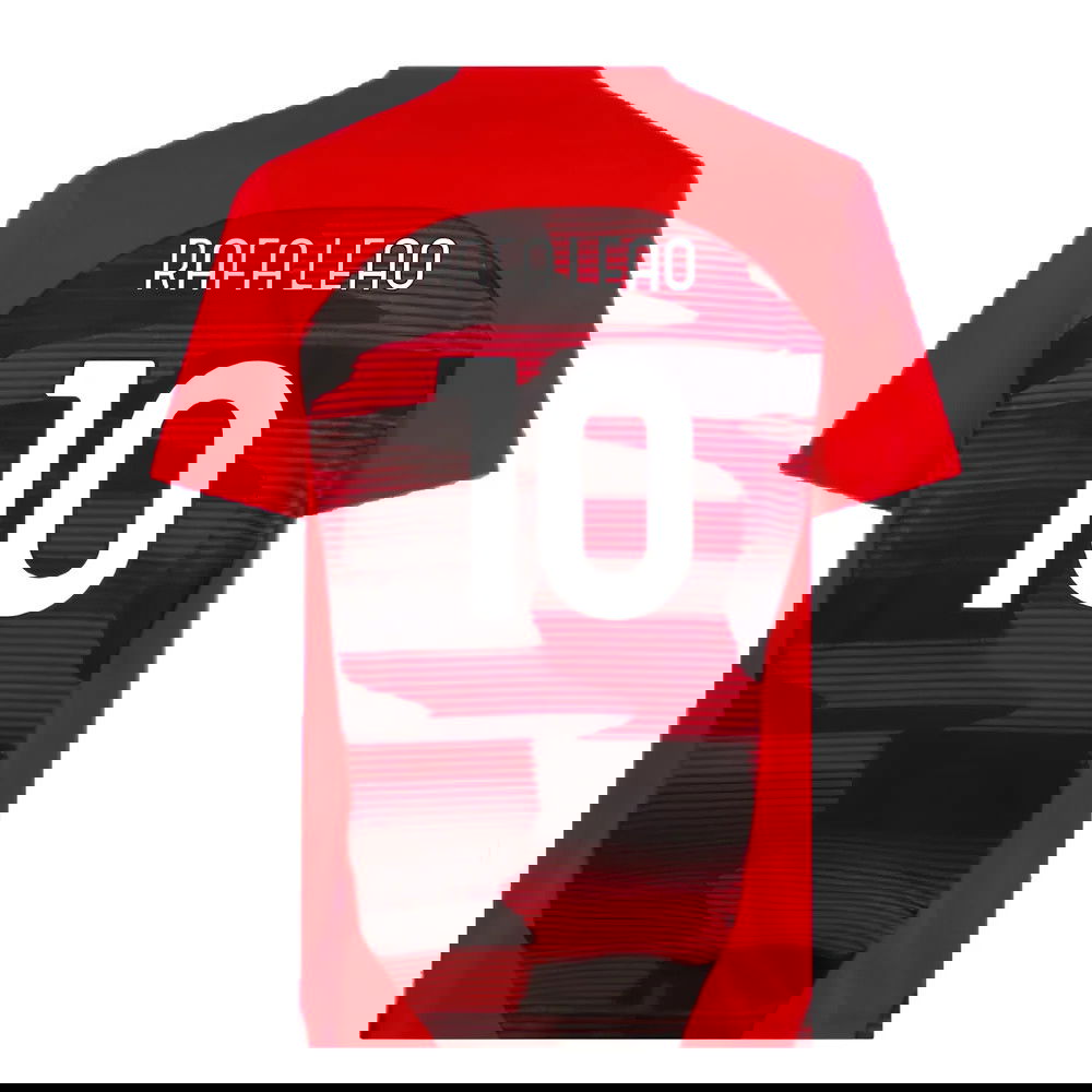 2024-2025 AC Milan Prematch SS Shirt (Red) (Rafa Leao 10)