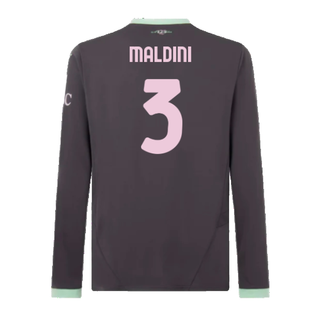 2024-2025 AC Milan Third Long Sleeve Shirt (Maldini 3)