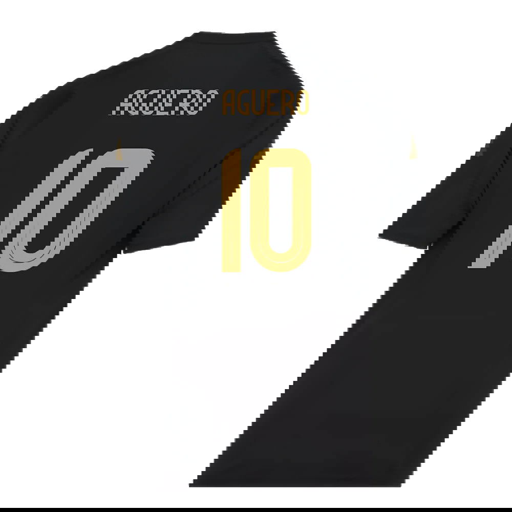 2024-2025 Argentina Pre-Match Shirt (Black) - Kids (AGUERO 10)