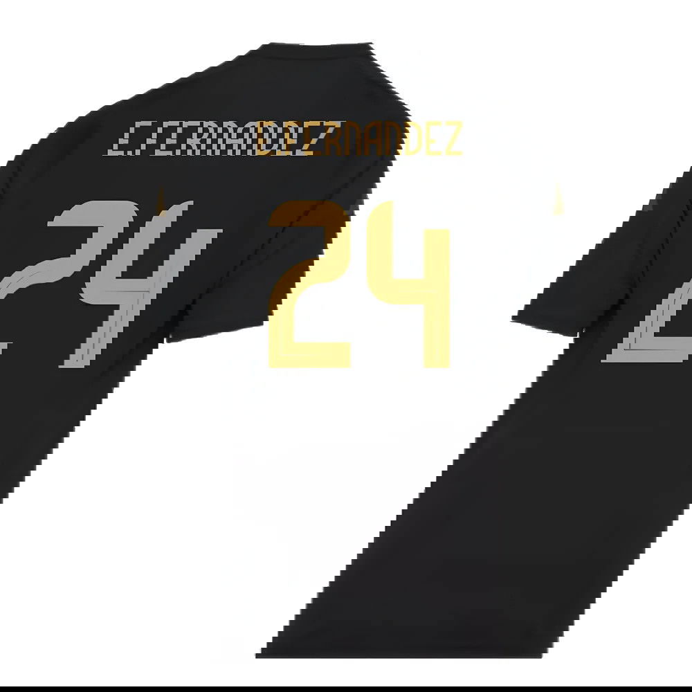 2024-2025 Argentina Pre-Match Shirt (Black) - Kids (E.FERNANDEZ 24)