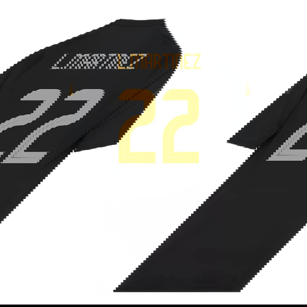 2024-2025 Argentina Pre-Match Shirt (Black) - Kids (L.MARTINEZ 22)