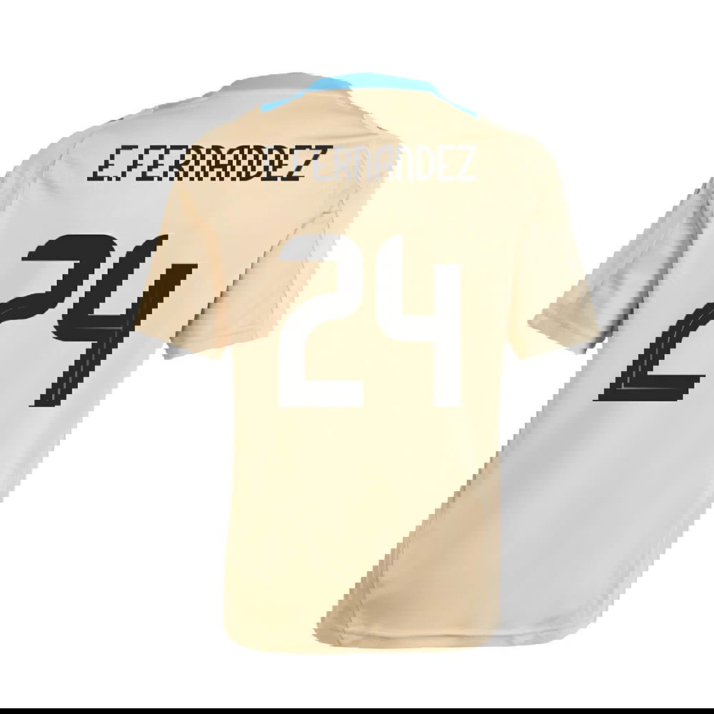2024-2025 Argentina Training Jersey (Hazy Beige) (E.FERNANDEZ 24)