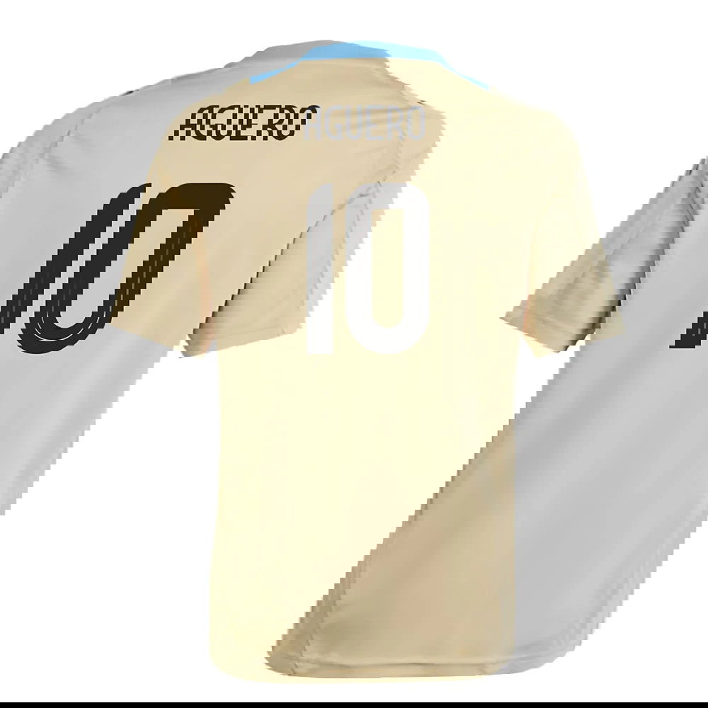 2024-2025 Argentina Training Jersey (Hazy Beige) - Kids (AGUERO 10)