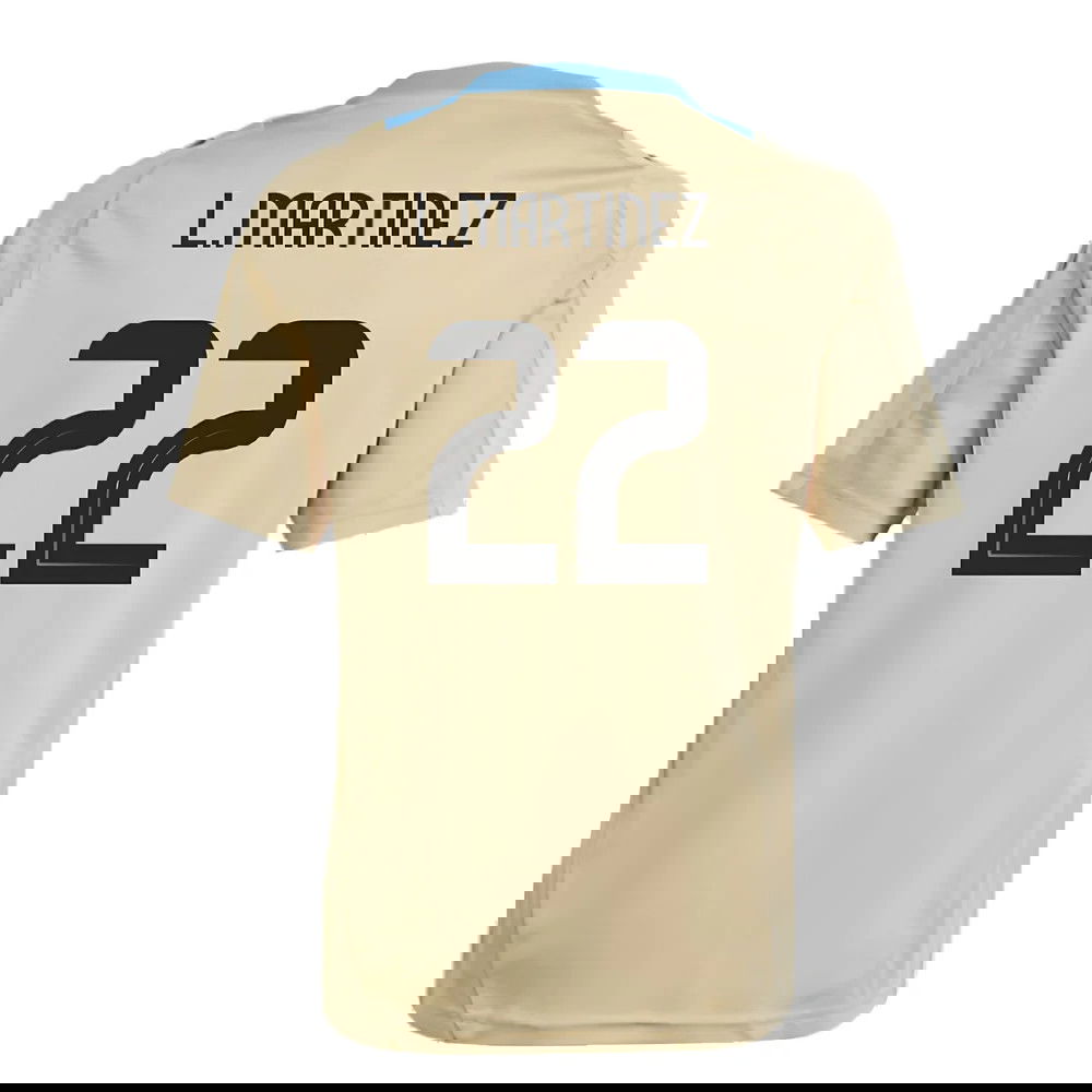 2024-2025 Argentina Training Jersey (Hazy Beige) - Kids (L.MARTINEZ 22)