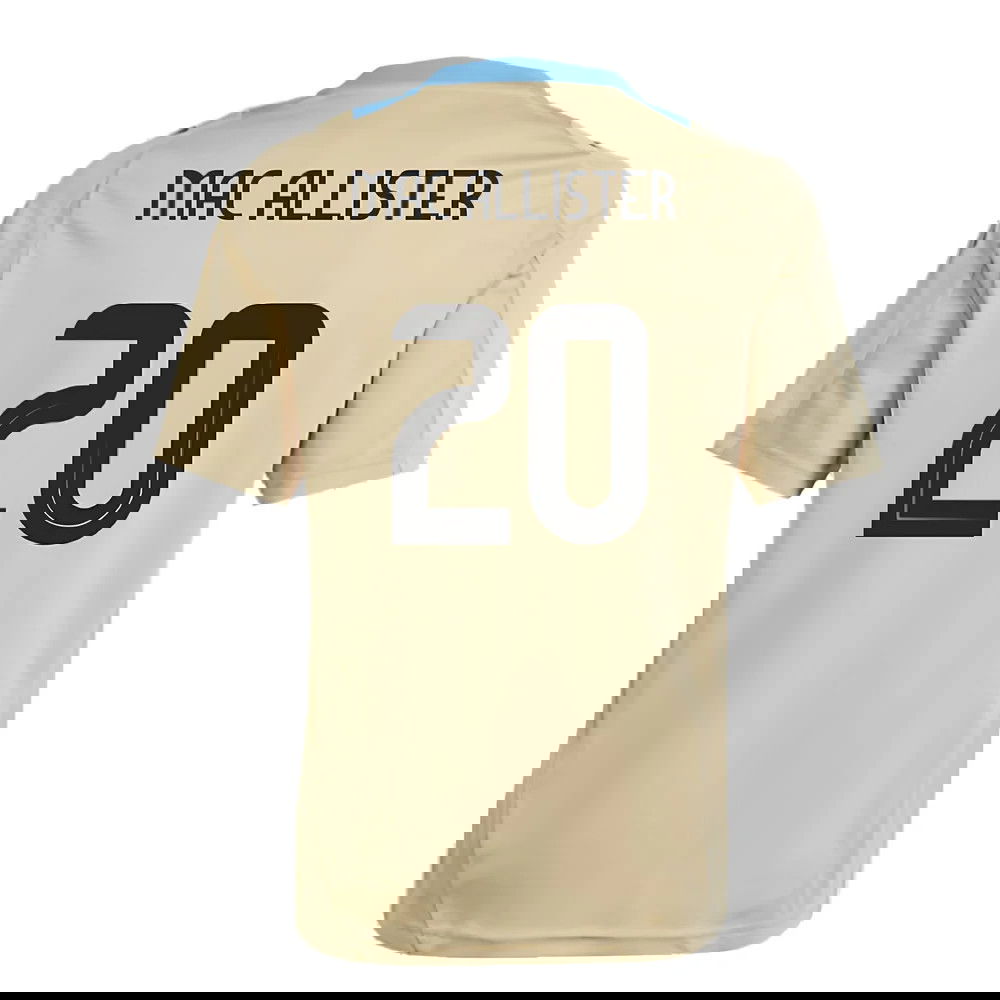 2024-2025 Argentina Training Jersey (Hazy Beige) - Kids (MAC ALLISTER 20)