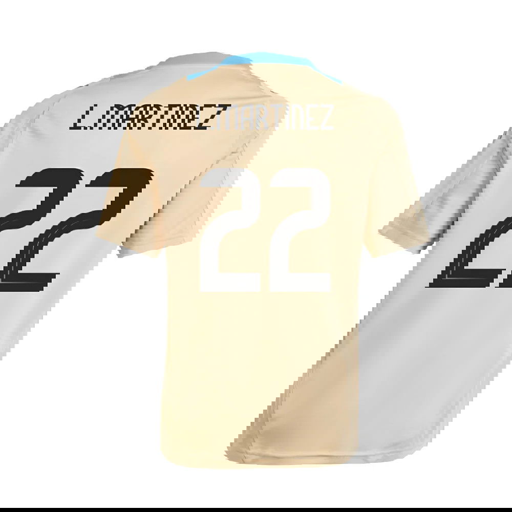 2024-2025 Argentina Training Jersey (Hazy Beige) (L.MARTINEZ 22)