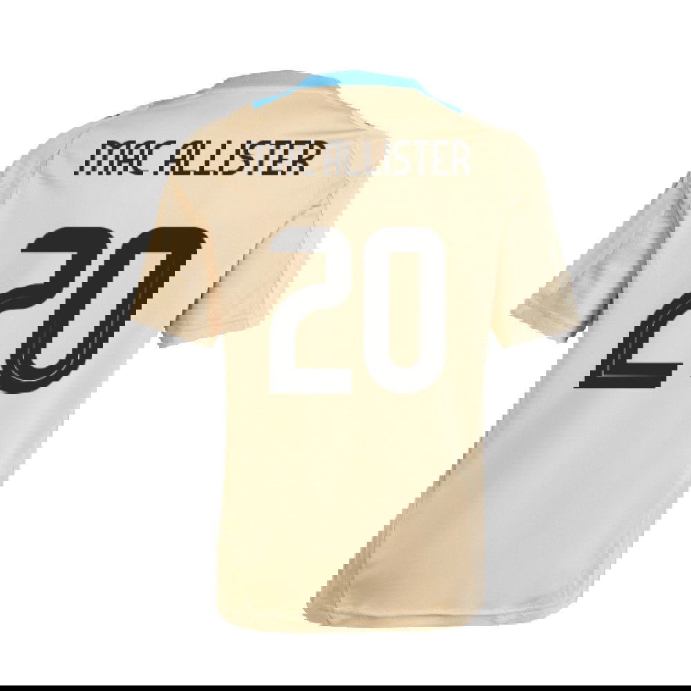 2024-2025 Argentina Training Jersey (Hazy Beige) (MAC ALLISTER 20)