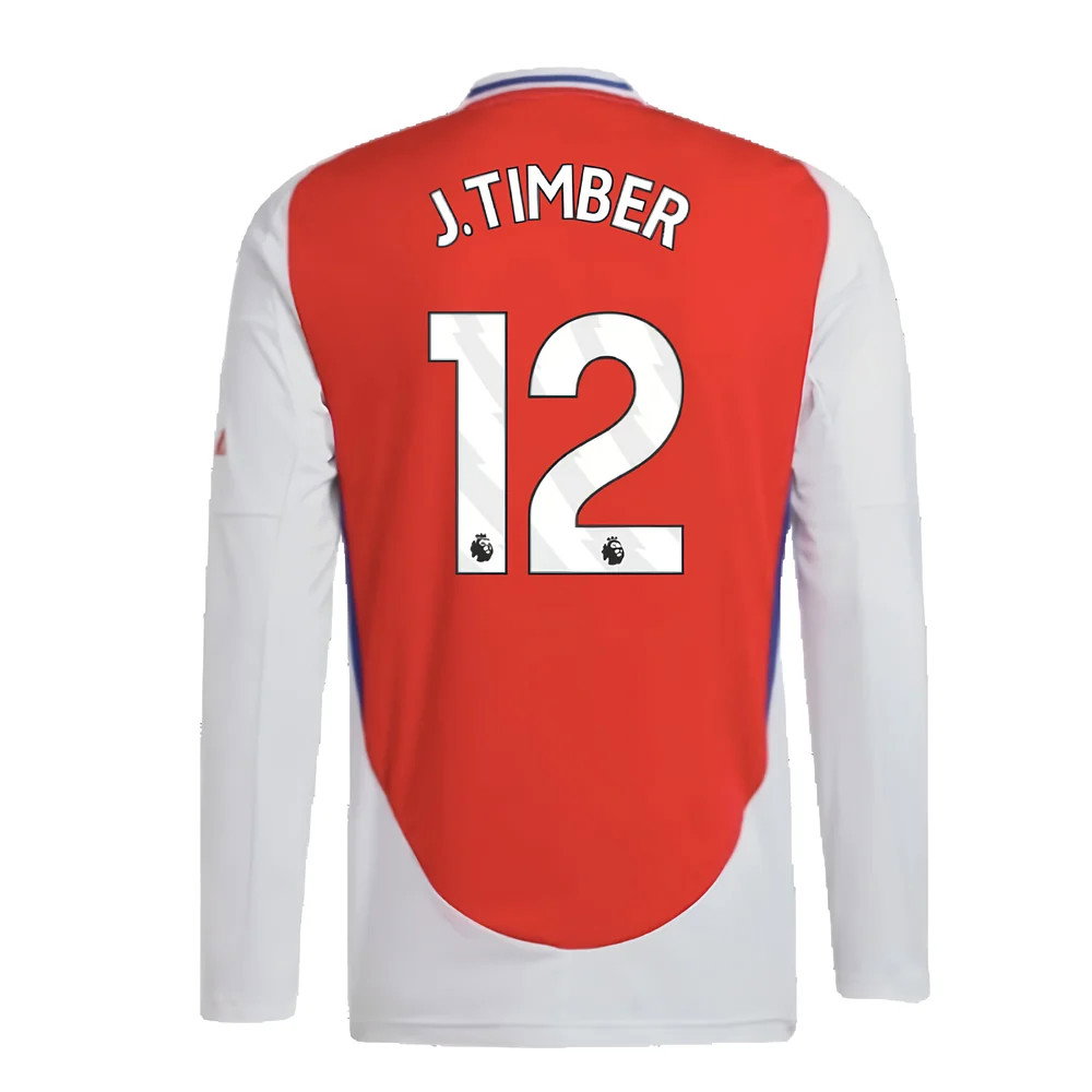 2024-2025 Arsenal Long Sleeve Home Shirt (J.Timber 12)