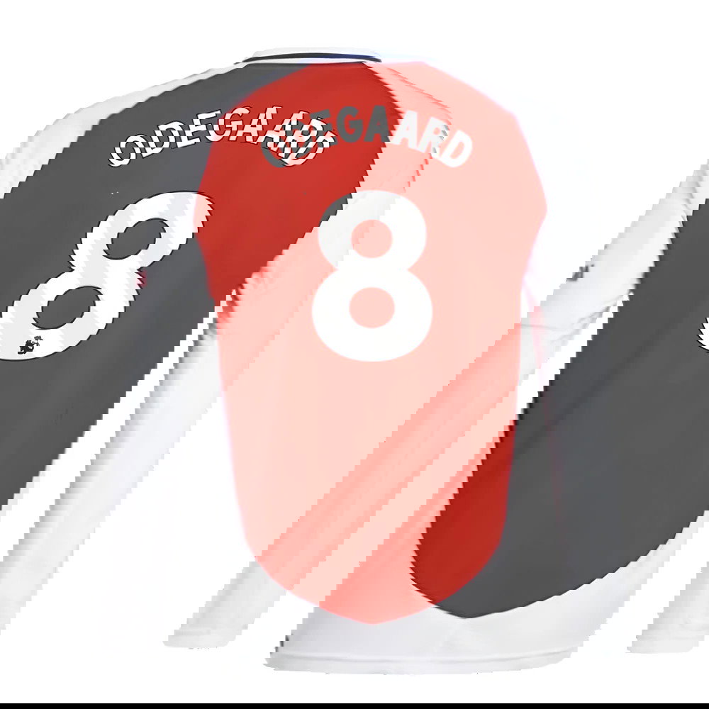 2024-2025 Arsenal Long Sleeve Home Shirt (Kids) (Odegaard 8)