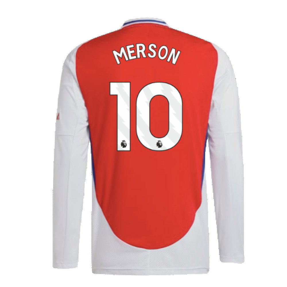 2024-2025 Arsenal Long Sleeve Home Shirt (Merson 10)