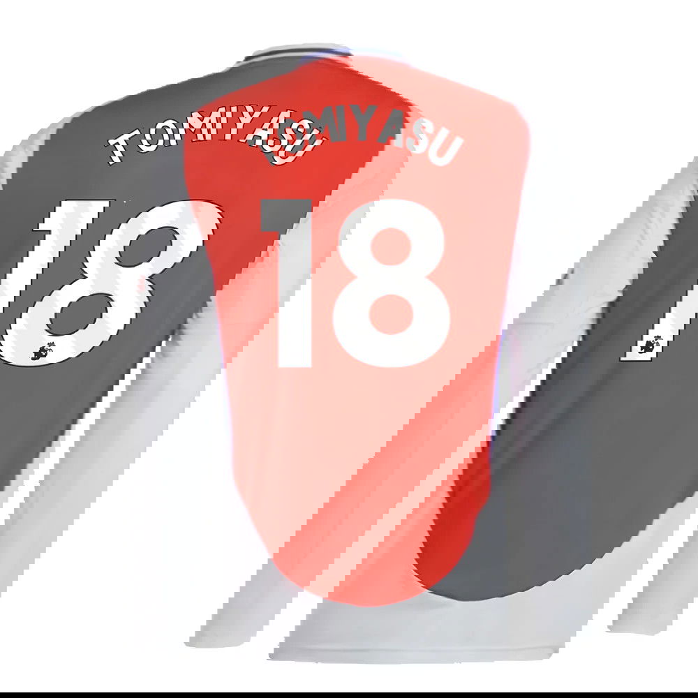 2024-2025 Arsenal Long Sleeve Home Shirt (Tomiyasu 18)