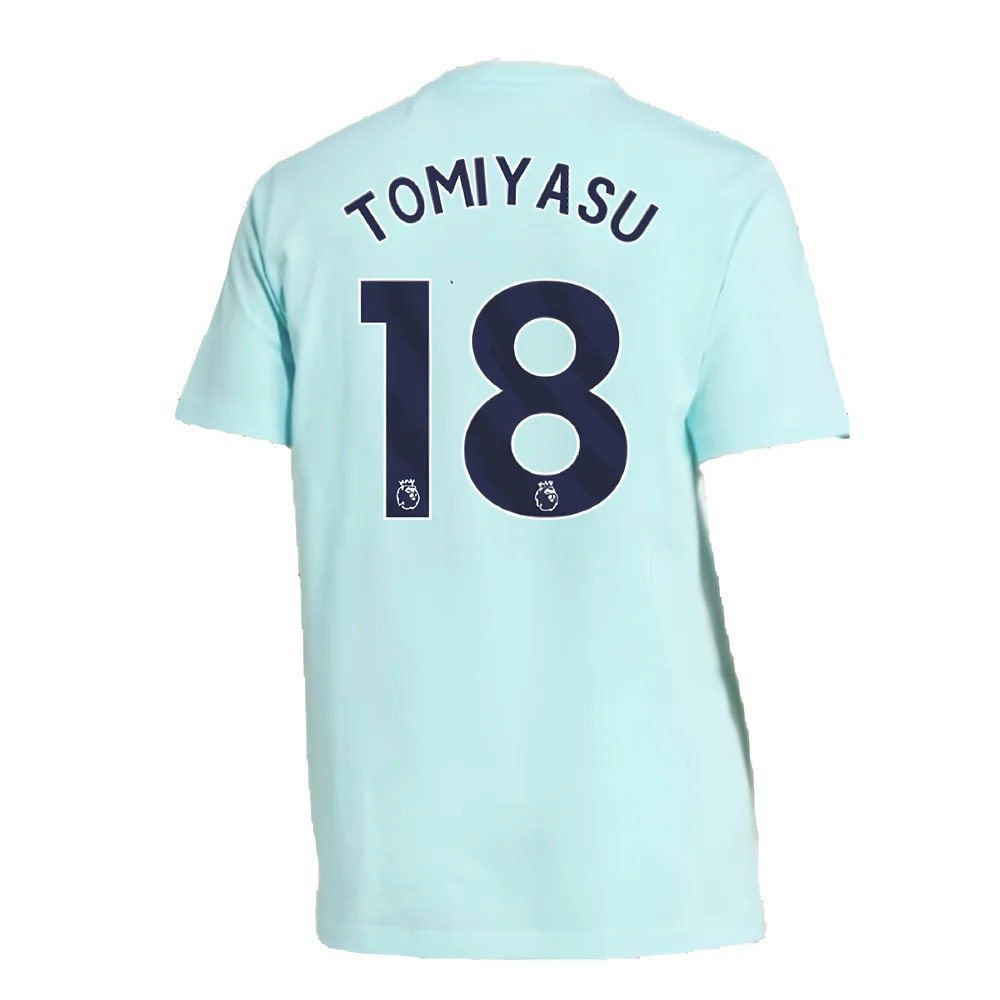 2024-2025 Arsenal Seasonal Tee (Clear Aqua) (Tomiyasu 18)