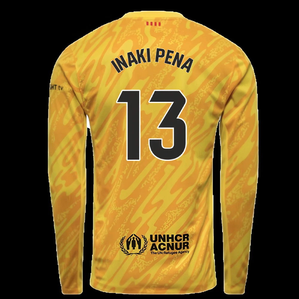 2024-2025 Barcelona Away Goalkeeper Shirt (Yellow) (Inaki Pena 13)