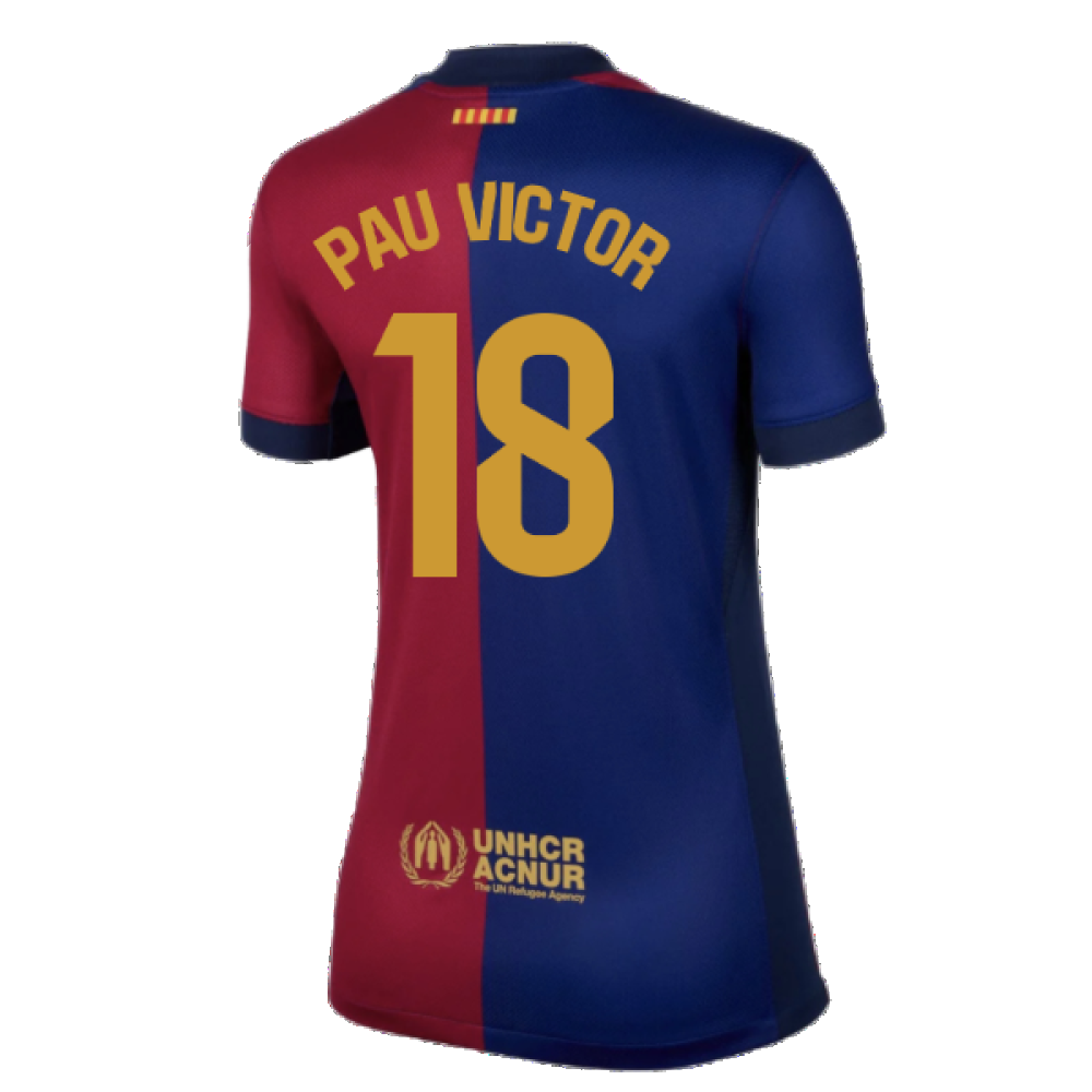 2024-2025 Barcelona Home Shirt (Womens) (Pau Victor 18)