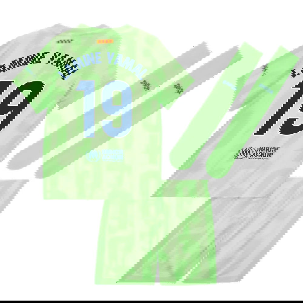 2024-2025 Barcelona Little Boys Third Mini Kit (Lamine Yamal 19)